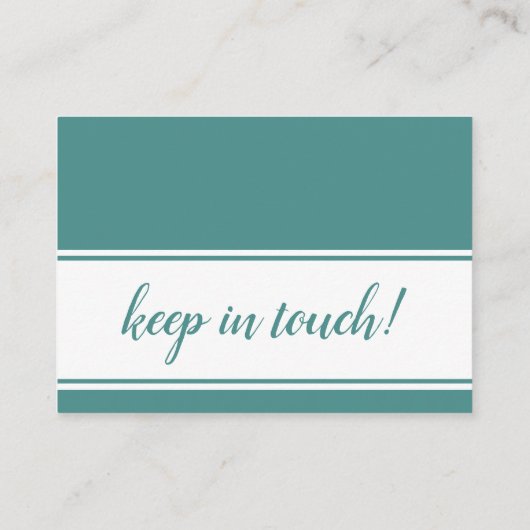 はっきりした、モダンティール(緑がかった色)と白の引っ越しました・カード 名刺 (裏面)