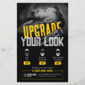 はっきりした&モダン理容師ショップ美容師口ひげ チラシ (正面)