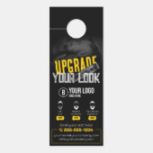 はっきりした&モダン理容師ショップ美容師口ひげ ドアノブサイン (正面)