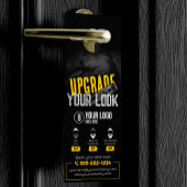 はっきりした&モダン理容師ショップ美容師口ひげ ドアノブサイン