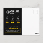 はっきりした&モダン理容師ショップ美容師口ひげ ポストカード (裏面)