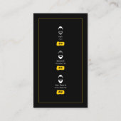 はっきりした&モダン理容師ショップ美容師口ひげ 名刺 (裏面)