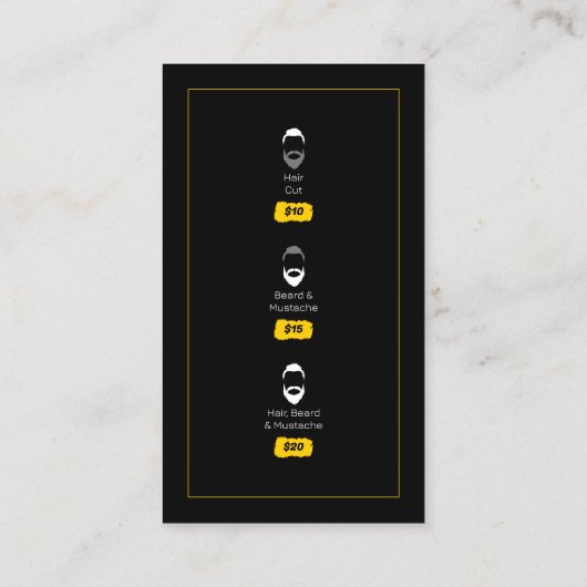 はっきりした&モダン理容師ショップ美容師口ひげ 名刺 (裏面)