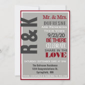 はっきりした&モダン結婚の誓の更新招待状 招待状 (正面)