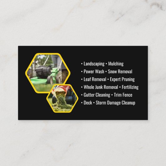 はっきりした&ロモダンーン&造園 – ブラック&イエロー 名刺 (裏面)