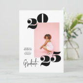 はっきりした&写真モダン卒業発表 案内状 (スタンド正面)