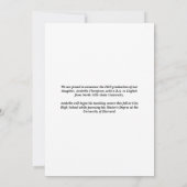 はっきりした&写真モダン卒業発表 案内状 (裏面)