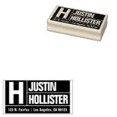 はっきりした&大モダンフォント |ブラック差出人住所 ラバースタンプ (押印)