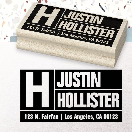 はっきりした&大モダンフォント |ブラック差出人住所 ラバースタンプ