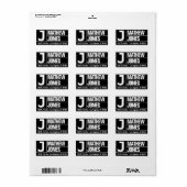 はっきりした&大モダンフォント |ブラック&ホワイト返品 ラベル (フルシート)