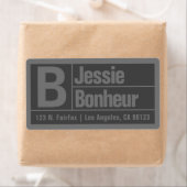 はっきりした&大モダンフォント |濃い灰色のリターン ラベル (インサイチュ)