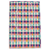 はっきりした&幾何鮮やかプレイド抱き枕 ミディアムペーパーバッグ (正面)