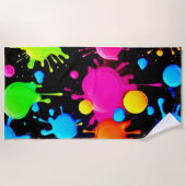 はっきりした&明るいス絵を描プラッシュ ビーチタオル (正面)