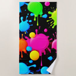 はっきりした&明るいス絵を描プラッシュ ビーチタオル