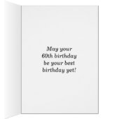 はっきりした、曇り空、フェイク金ゴールド60番目の誕生日+名前 (内側 (右))