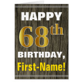 はっきりした,木フェイク材, フェイク金ゴールド68誕生日+名前 (正面)