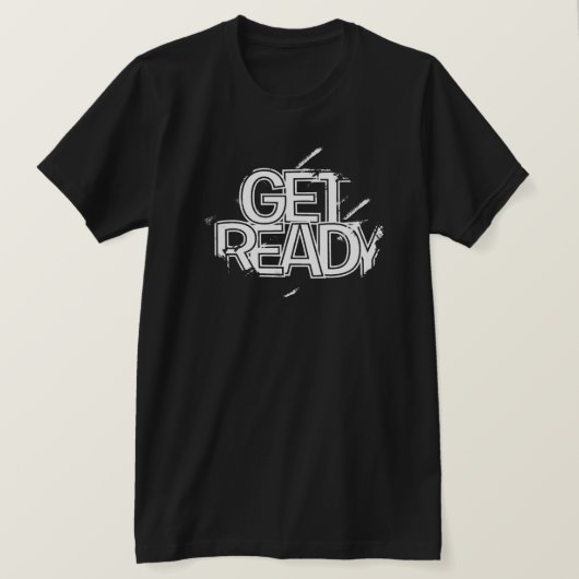 はっきりした「準備」ジムシャグランジツデザイン Tシャツ (デザイン正面)