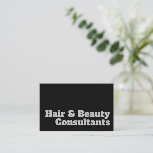 はっきりした&澄んデザイン – ヘア&美しいコンサルタント 名刺 (スタンド正面)