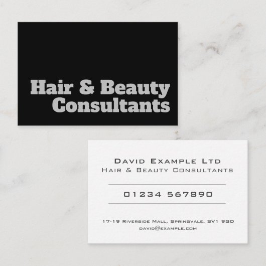 はっきりした&澄んデザイン – ヘア&美しいコンサルタント 名刺 (正面/裏面)