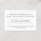 はっきりした&澄んデザイン – ボート建物&修理 名刺 (裏面)