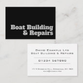 はっきりした&澄んデザイン – ボート建物&修理 名刺 (正面/裏面)