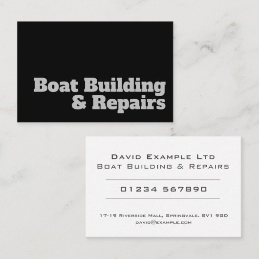 はっきりした&澄んデザイン – ボート建物&修理 名刺 (正面/裏面)