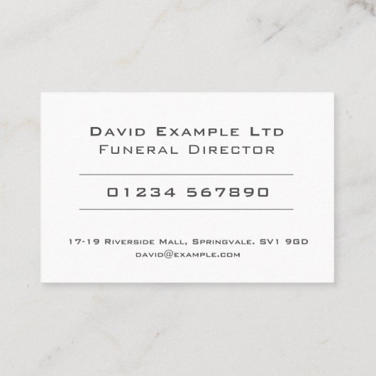 はっきりした&澄ん葬儀長デザイン 名刺 (裏面)
