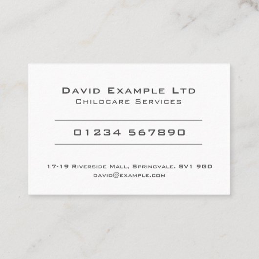 はっきりした&澄ん託児サービスデザイン 名刺 (裏面)