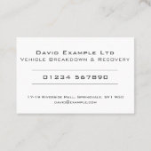 はっきりした&澄ん車両故障・回収デザイン 名刺 (裏面)