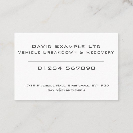 はっきりした&澄ん車両故障・回収デザイン 名刺 (裏面)