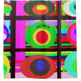 はっきりした、&熱狂するコンテンポラリーアート円 シャワーカーテン