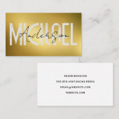 はっきりした | 硬化性文字 | 金ゴールドテクスチャ 名刺 (正面/裏面)