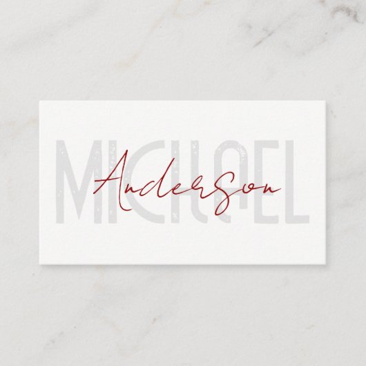 はっきりした |筆記体文字 |ミニマリスト 名刺 (正面)