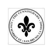 はっきりした(紋章の)フラ・ダ・リラウンドファミリー名差出人住所 ラバースタンプ (インプリント)