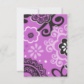 はっきりした&美しいフローラバルミツワーパーティーカード 招待状 (裏面)