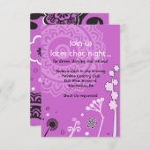 はっきりした&美しいフローラバルミツワーパーティーカード 招待状 (正面/裏面)