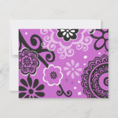 はっきりした&美しいフローラバルミツワー返信カード 出欠カード (裏面)