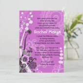 はっきりした&美しいフローラベビー名前付け招待状 招待状 (スタンド正面)