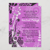 はっきりした&美しいフローラベビー名前付け招待状 招待状 (正面/裏面)