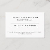 はっきりした&電澄ん気技師デザイン 名刺 (裏面)