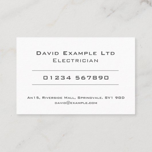 はっきりした&電澄ん気技師デザイン 名刺 (裏面)