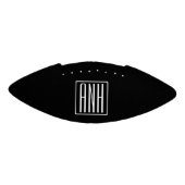 はっきりした 3イニシャル |白（黒） アメリカンフットボール (パネル)