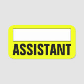 はっきりした,「ASSISTANT」の名前タグを確認 名札 (正面)