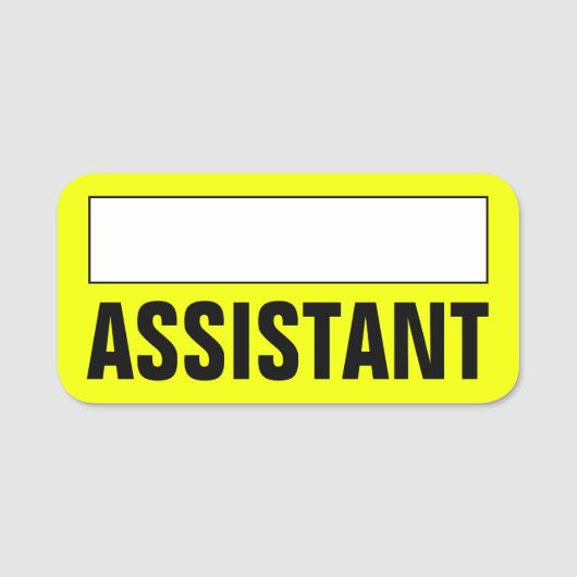 はっきりした,「ASSISTANT」の名前タグを確認 名札 (正面)