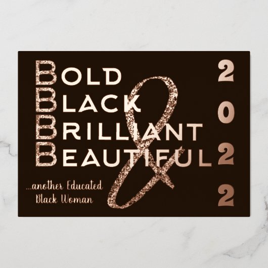 はっきりした, Black & Brilliant 2022卒業招待状 箔シーズンカード (正面)