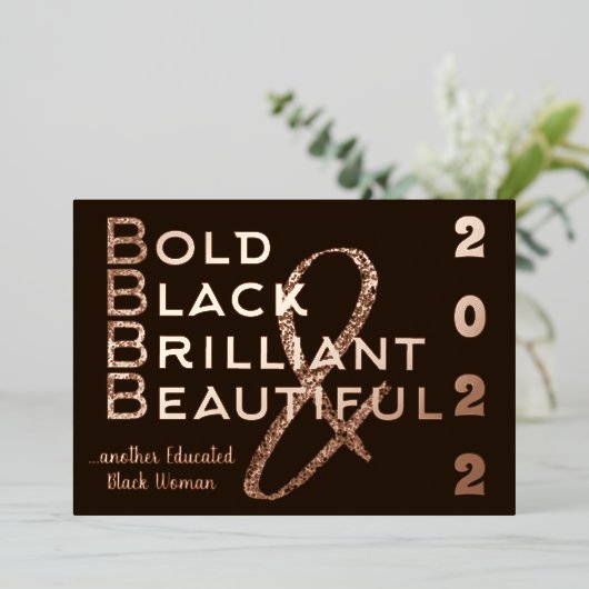 はっきりした, Black & Brilliant 2022卒業招待状 箔シーズンカード (立ち正面)