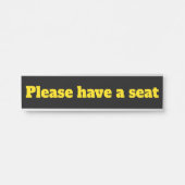 &はっきりした Eyecatching 「どうぞお座りください」 サインプレート (正面)