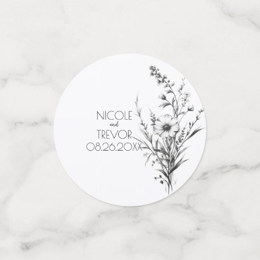 はっきりしたB&Wワイルドフラワー コンフェッティ (スモール正面)