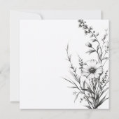 はっきりしたB&Wワイルドフラワー サンキューカード (裏面)