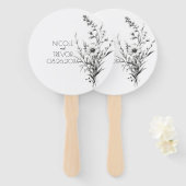 はっきりしたB&Wワイルドフラワー ハンドファン (正面&裏面)